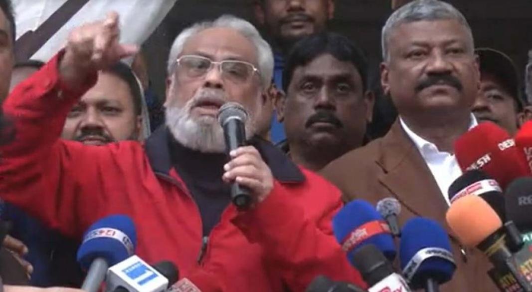 বক্তব্য দিচ্ছেন জাতীয় পার্টির চেয়ারম্যান জিএম কাদের