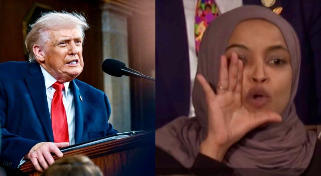 ডোনাল্ড ট্রাম্প ও ইলহান ওমর।