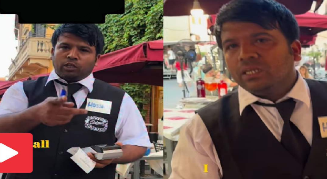ইতালির একটি রেস্তোরাঁয় বাংলাদেশি ওয়েটার হোসেন | ছবি: সংগৃহীত