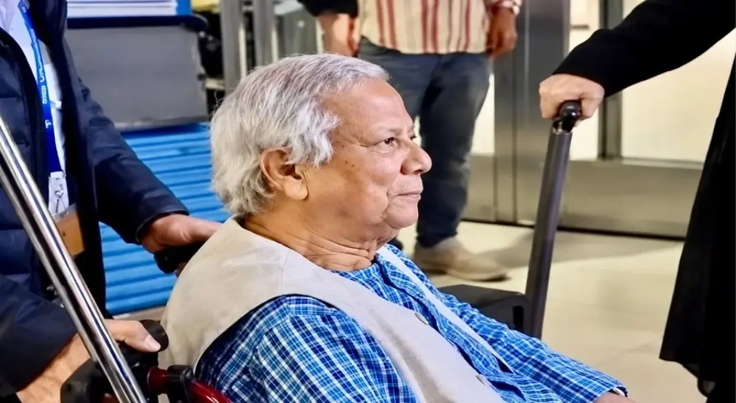 বাংলাদেশের সাবেক অন্তর্বর্তী সরকারের প্রধান উপদেষ্টা ও নোবেলজয়ী অধ্যাপক ড. মুহাম্মদ ইউনূস। গ্রাফিক্স: আমেরিকা বাংলা