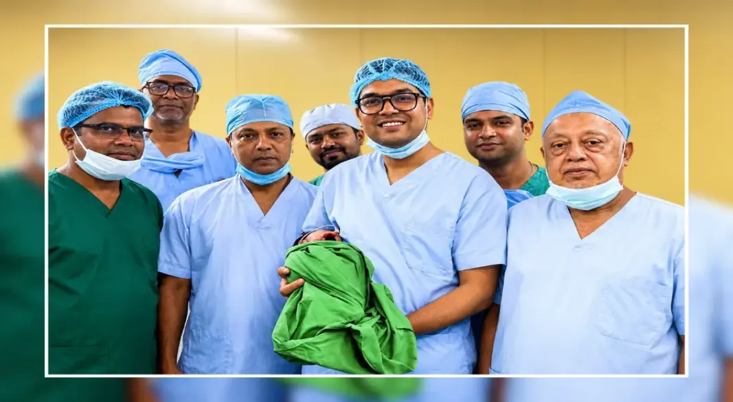 বাংলাদেশ শিশু হাসপাতালে জটিল অস্ত্রোপচারে ২৩ দিন বয়সী নবজাতকের মুখ থেকে টিউমার অপসারণ করেছেন চিকিৎসকেরা। ছবি: সংগৃহীত