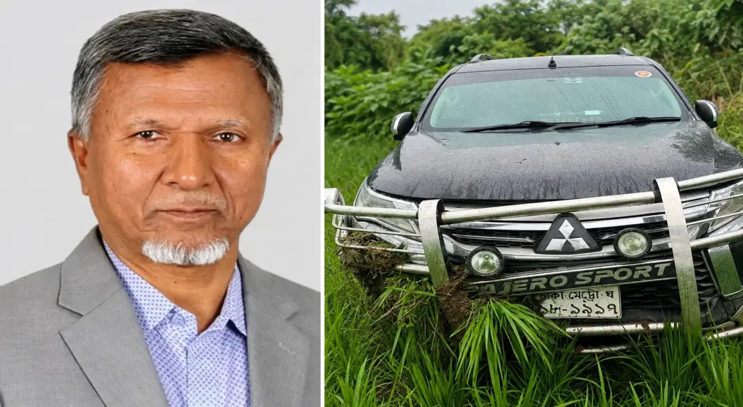 নিয়ন্ত্রণ হারিয়ে প্রতিমন্ত্রী আবদুল বারীকে বহনকারী গাড়ি সড়কের পাশের ধানখেতে গিয়ে পড়ে