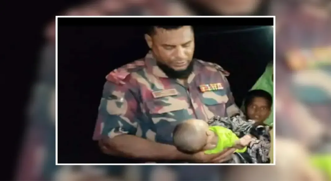 পদ্মা নদীতে নৌকাডুবির পর অলৌকিকভাবে প্রাণে বেঁচে যাওয়া ২০ দিনের শিশু তানিশা। ছবি: সংগৃহীত