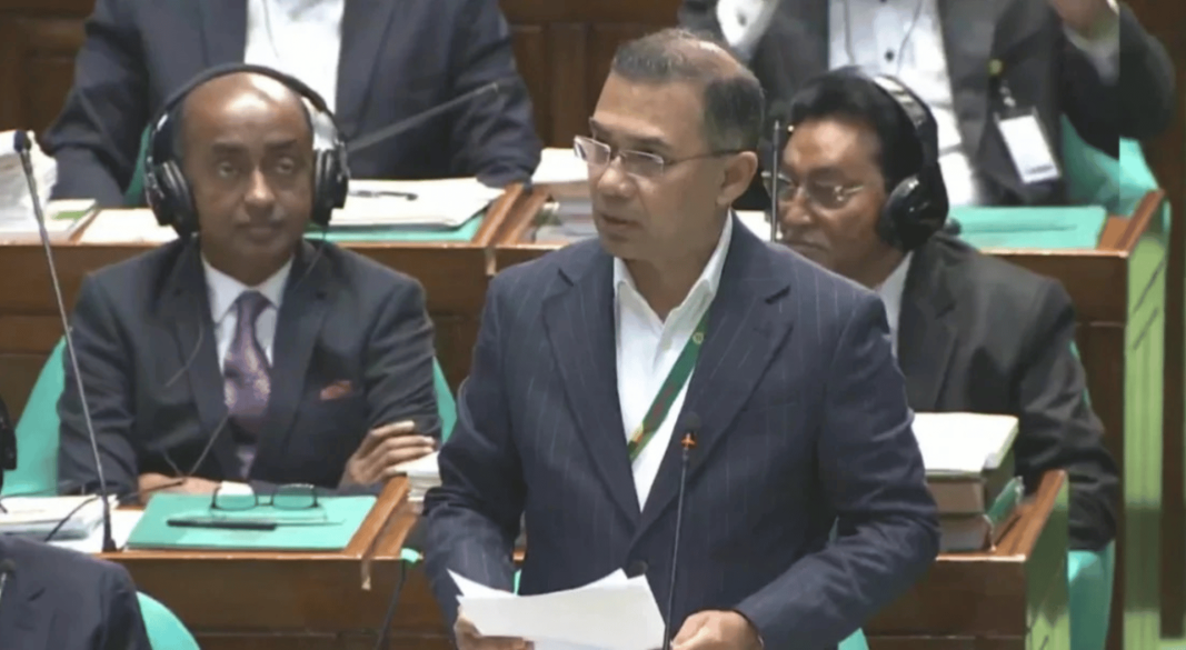 ত্রয়োদশ জাতীয় সংসদের প্রথম অধিবেশনে বক্তব্য দেন প্রধানমন্ত্রী তারেক রহমান। ছবি: সংগৃহীত