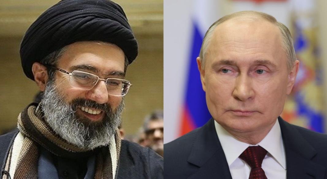 রাশিয়ার প্রেসিডেন্ট ভ্লাদিমির পুতিন ও ইরানের নতুন সর্বোচ্চ নেতা মোজতবা খামেনি।