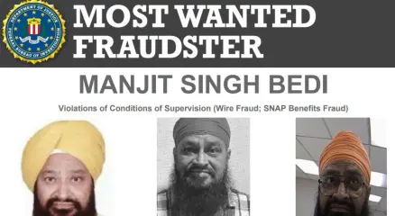 ৬ লাখ ডলারের জালিয়াতি, মনজিৎ সিং বেদিকে ধরতে ১ লাখ ৫০ হাজার ডলার পুরস্কার ঘোষণা এফবিআইয়ের I ছবি: সংগৃহীত