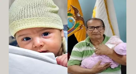 গুয়ায়াকিলের হাসপাতালে থাকার পর অবশেষে মাতৃকুলের দাদা-দাদির জিম্মায় যাচ্ছে শিশু লুসিয়ানা। ছবি: সংগৃহীত