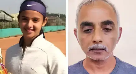 টেনিস খেলোয়াড় রাধিকা যাদব ও তার বাবা দীপক যাদব