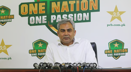 পাকিস্তান ক্রিকেট বোর্ডের চেয়ারম্যান মহসিন নাকভি। পিসিবি