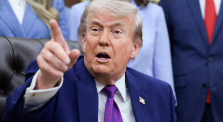 US President Donald Trump speaks