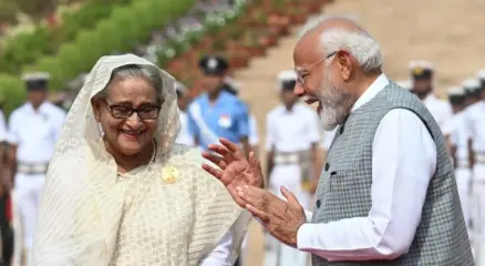 Indian Prime Minister Narendra Modi and Sheikh Hasina