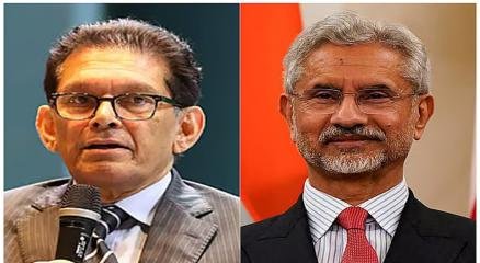 বাংলাদেশের পররাষ্ট্রমন্ত্রী খলিলুর রহমান ও ভারতের পররাষ্ট্রমন্ত্রী এস জয়শঙ্কর।