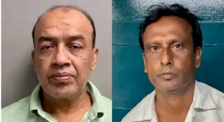 (ডান থেকে): এমডি এন. ইসলাম ও মোহাম্মদ জেড. ইসলাম(ছবি: রিভারসাইড টাউনশিপ পুলিশ বিভাগ)